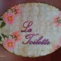 Peonies vintage shabby chic bath wall plaque VS26