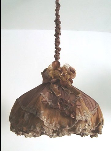Vintage victorian shabby chic hanging swag lamp VL 23 coffee