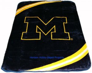 New Football Michigan Wolverines Plush Mink Blanket Twin Full