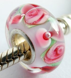 Sterling Silver Lampwork Glass Bead fits Troll/Chamilia/Biagi-3