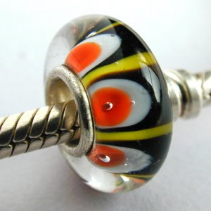 Sterling Silver Lampwork Glass Bead fits Troll/Chamilia/Biagi-5