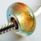 Sterling Silver lampwork glass Bracelet Bead fits Troll/Chamilia/Biagi-ZS08