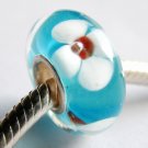 Sterling Silver lampwork glass Bracelet Bead fits Troll/Chamilia/Biagi-ZS10