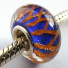 Sterling Silver lampwork glass Bracelet Bead fits Troll/Chamilia/Biagi-12
