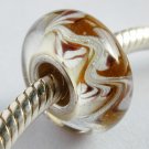 Sterling Silver lampwork glass Bracelet Bead fits Troll/Chamilia/Biagi-ZS13