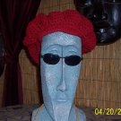 Raspberry Spiral Beret with brim
