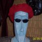 Raspberry Spiral Beret with brim