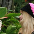 Med. Pink/Black  Spiral Beret
