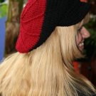 Med Raspberry/Black Spiral Beret