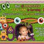 Little Monster Boo Custom Birthday Party Invitation- printable