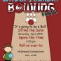 Customized Printable Bowling party Birthday Invitation