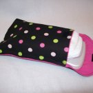 NEW Pink Green White Dot travel diaper wipe pouch bag