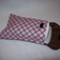NEW Pink Brown Crisscross travel diaper wipe pouch bag