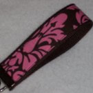 Chocolate damask keychain keyfob bracelet wristlet NEW