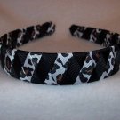 Deluxe black leopard woven braided ribbon headband NEW