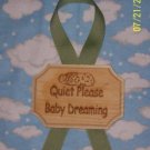Baby wooden engraved sign "Quiet Please Baby Dreaming"