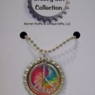 Peace Pendant, Pastel Colored Tie Dye