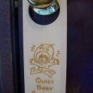 Wood engraved personalized door hanger Baby Sleeping