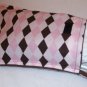 NEW Pink Brown Harlequin diaper wipe pouch bag