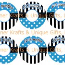 Blue, Black & White Dots & Stripes Closet Dividers