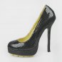 Genuine leather women high-heel platform pump shoes