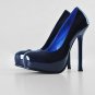 Classic girl's blue patent high-heel "ysl shoes