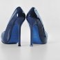 Classic girl's blue patent high-heel "ysl shoes