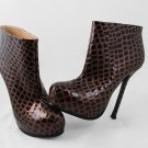 Sexy ladies' croc ankle hith heel boots