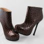 Sexy ladies' croc ankle hith heel boots