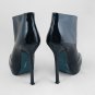 Classic women blue patent high-heel ankle bootie