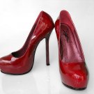 Sexy ladies' maroon high-heel platform pump shoes