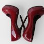 Sexy ladies' maroon high-heel platform pump shoes