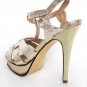 Fashion women "ysl high-heel golden sandal