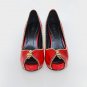 Sexy hot women red peeptoe zip model pump shoes