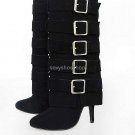 2010 Fashion women high heel 5-clasp half boots