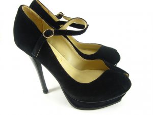 Classic women peeptoe strap pump shoes