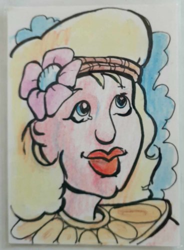 Oddita the Weird Muse ACEO Art Card Edition Original art sketch card COLOR