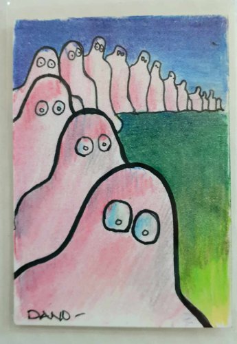 Ghost Queu ACEO Art Card Edition Original art sketch card C0LOR