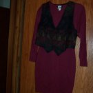 Short Maroon Dress with Vest  SZ M