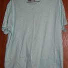 Bluesh green shirt with white poka dots  SZ M Petite