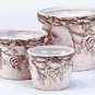 3 PC POTTERY ROSES POTS SET