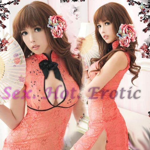 Chinese Cheongsam Costume Cosplay coat Lingerie Hot Sexy Cute women badydoll CS22