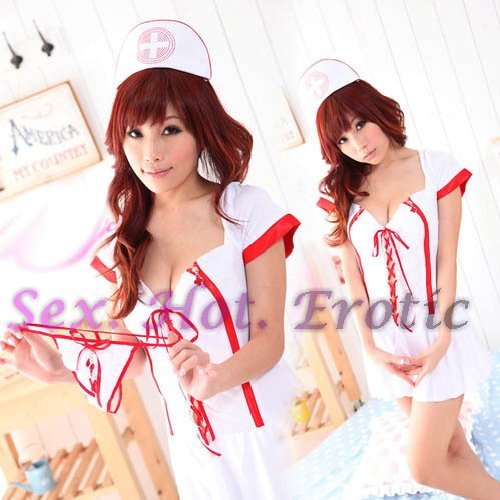 New Hot Women Lingerie Sexy Nurse Cosplay Adult Costume Dress NU# 04