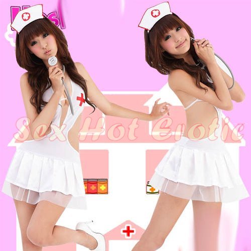 New Hot Women Lingerie Sexy Nurse Cosplay Adult Costume Dress NU# 20