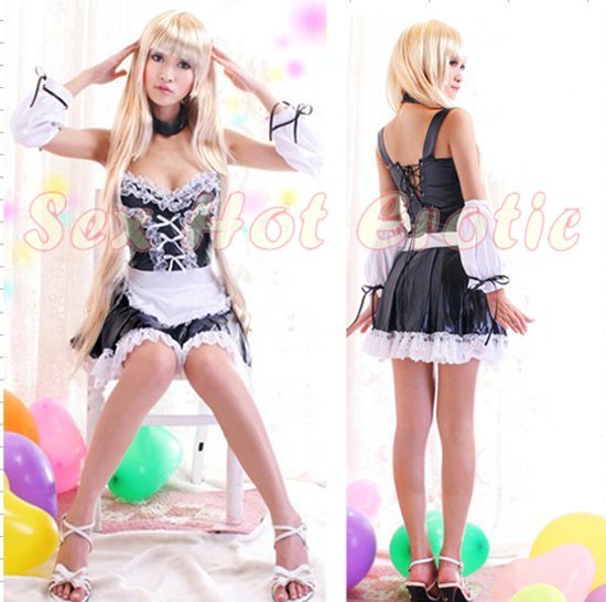 French Maid Costume Cosplay Japanese coat Lingerie Hot Sexy Cute women badydoll MC11