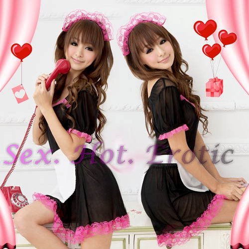 French Maid Costume Cosplay Japanese coat Lingerie Hot Sexy Cute women badydoll MC14