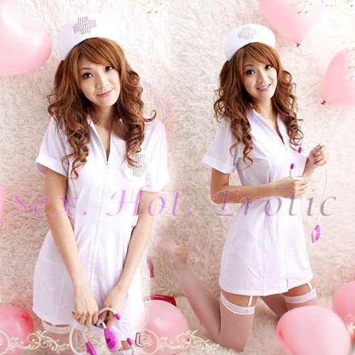 New Hot Women Lingerie Sexy Nurse Cosplay Adult Costume Dress NU# 43