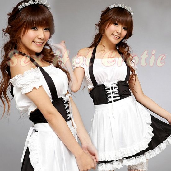 French Maid Costume Cosplay Japanese coat Lingerie Hot Sexy Cute women badydoll MC52
