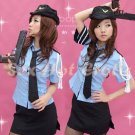 New SEXY & HOT Police Cosplay Dress Navy GIRL Costume Lingerie NOT INCLUDE GUN PO# 09