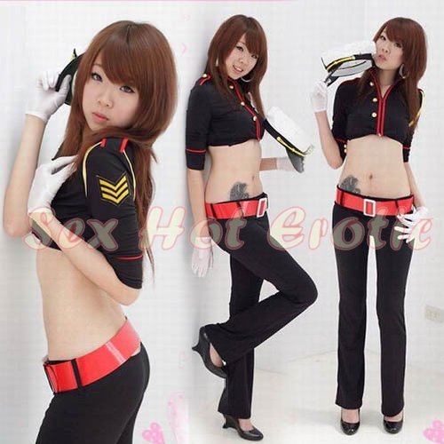 New SEXY & HOT Police Cosplay Dress Navy GIRL Costume Lingerie PO# 19
